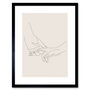 Line Hands Holding Minimalist Artwork Wall Art Print, thumbnail 1 of 3