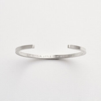 Personalised Men's Sterling Silver Square Cuff, 3 of 6