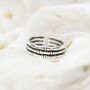 925 Adjustable Thick Multilayer Bamboo Dainty Ring, thumbnail 1 of 5