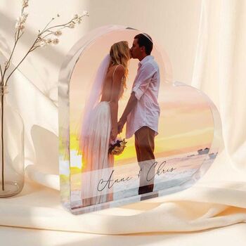 Personalised Couple Heart Acrylic Plaque, 2 of 5