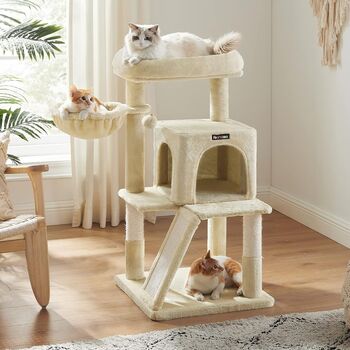 96cm Cat Tree Tower Light Grey With Side Slope, 5 of 12