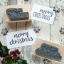 Merry Christmas Sentiment Text Rubber Stamp, thumbnail 1 of 2