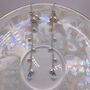 Dainty Long Topaz And Pearl Silver Earrings, thumbnail 1 of 4