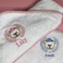 Baby Name Embroidered Bath Towel With Sailor Bear, thumbnail 4 of 4