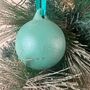 Green And Silver Christmas Baubles Set Of Six, thumbnail 4 of 7