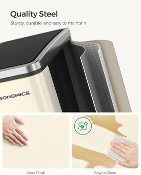 Kitchen Bin Dual Compartments Soft Close Lid Trash Can, 4 of 7