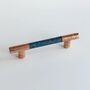 Verdigris Copper Patina T Shape Handle, Handmade Copper Pull, thumbnail 1 of 3