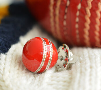 Cricket Ball Lapel Pin Badge, 3 of 4