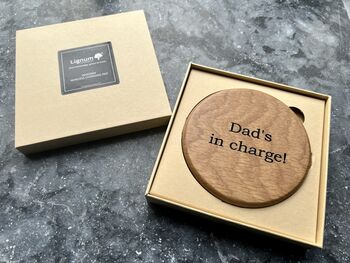Personalised Solid Oak Wooden Wireless Charger, 2 of 10