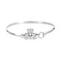 Sterling Silver Claddagh Bangle Bracelet, thumbnail 2 of 4