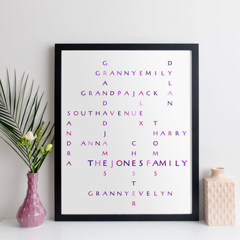 Personalised Family Names Print Crossword Gift, 2 of 11