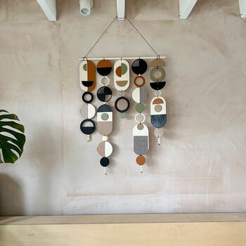 Modern Wall Sculpture Mid Century Decor Geometric Wall Hanging, 6 of 8