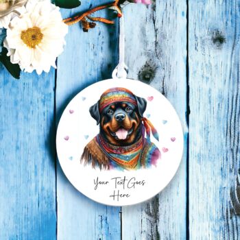 Personalised Rottweiler Hippie Dog Decoration, 2 of 2