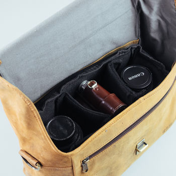 Personalised Leather Camera Bag, 3 of 12
