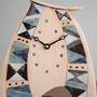 Geometric Triangle Large Mantel Clock With Pendulum. In Shades Of Blue. Handmade Ceramic, thumbnail 2 of 8