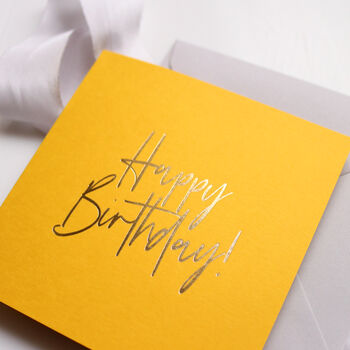 Gold Foil Pressed Calligraphy Happy Birthday Card, 2 of 6