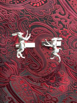 Boxing Hares Cufflinks, 2 of 3
