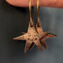 Sepia And Gold Star Earrings, thumbnail 2 of 4