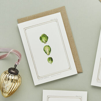 Botanist Archive Brussel Sprouts Christmas Card, 2 of 4