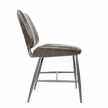 Corrine Vegan Leather Chair Grey Set Of Two, 4 of 6