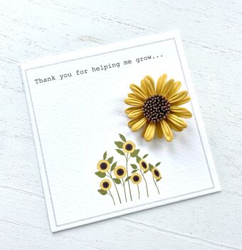 Teacher Sunflower Blooming Brooch Gift, 2 of 11
