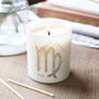 Virgo Zodiac Birth Flower Personalised Candle Gift, thumbnail 1 of 12