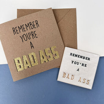 Remember You're A Bad Ass Ceramic Coaster, 3 of 12