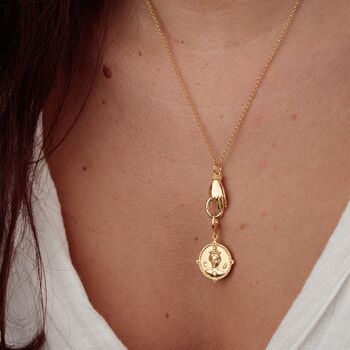 Vintage Hand Initial Charm Collector Necklace, 6 of 10