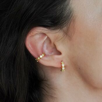 Starry Huggie Hoop Earrings, 4 of 9