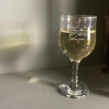 30th Birthday Gift Engraved Wine Glass, 4 of 7