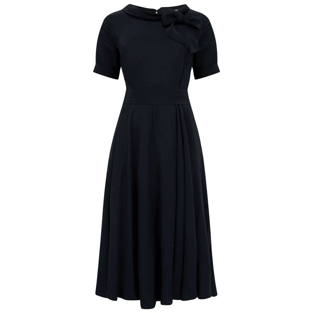 Cindy Dress In Liquorice Black Vintage 1940s Style By The Seamstress of ...