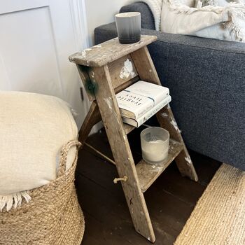 Vintage Tall Wooden Step Stool Ladder, 10 of 10