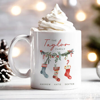 Personalised Family Name Christmas Mug, 2 of 4