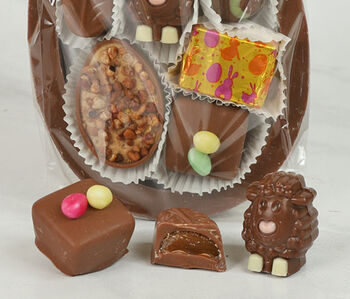 Chunky Half Milk Easter Egg Shell Filled With Seven Luxury Belgian Milk Chocolates, 3 of 3