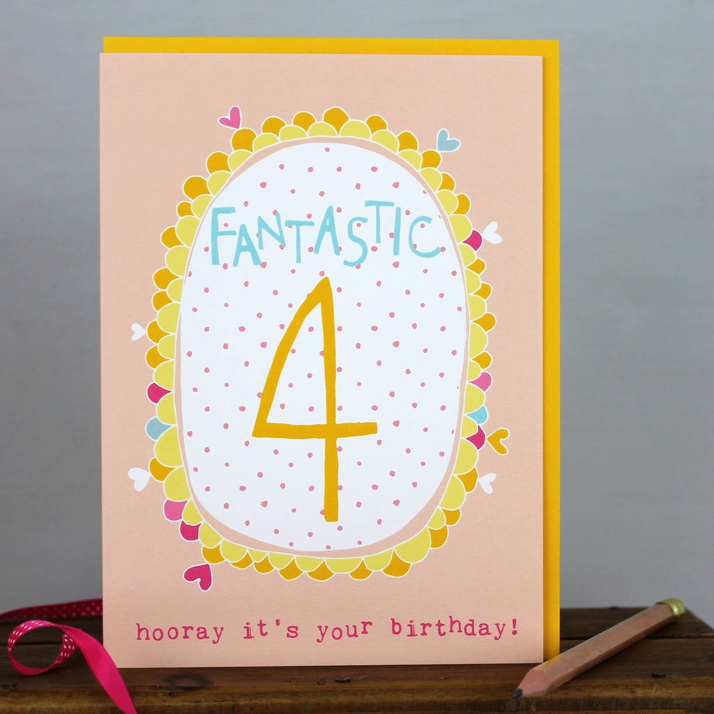 Image of 4th Birthday Card Girl/Boy
