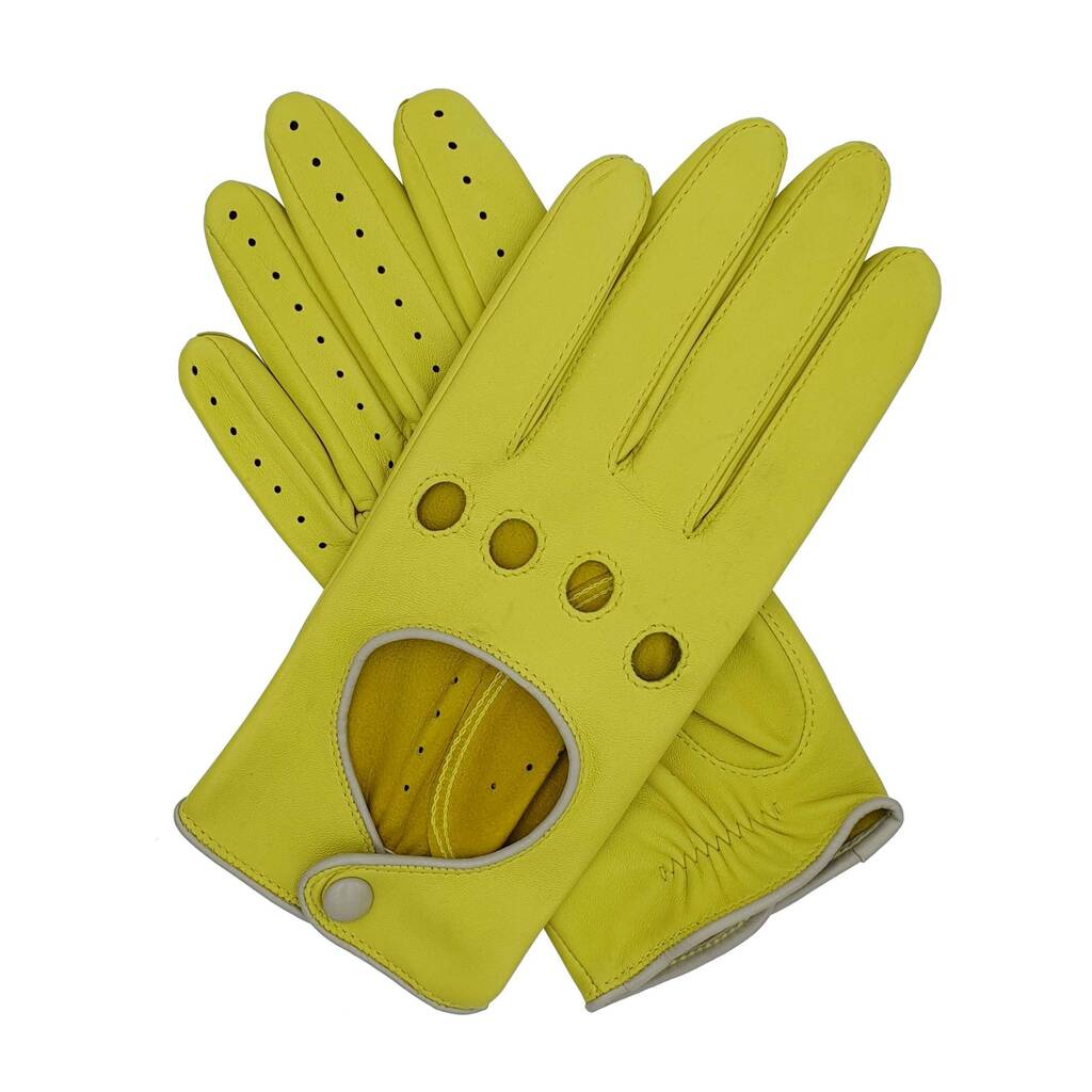 Jules. Women's Contrast Leather Driving Gloves By Gloves