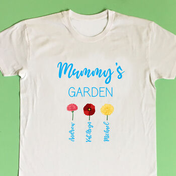 Personalised Mummy's Garden T Shirt, 3 of 8