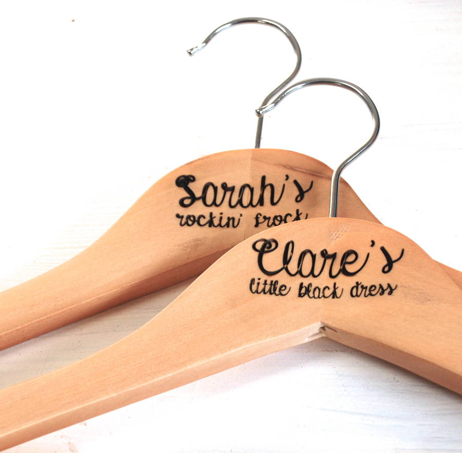 Child's Personalised Clothes Hangers pair, Baby Coat Hangers