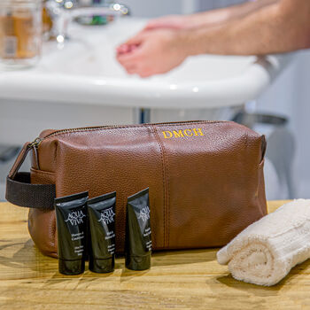 Personalised Men's Wash Bag And Face Towel Set, 3 of 8