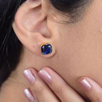 Sapphire September Birthstone Gold Plated Stud Earrings, 4 of 4
