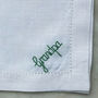 Personalised Hand Embroidered Name Napkin, thumbnail 5 of 6