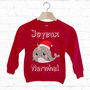 Joyeux Narwhal Kids Christmas Sweatshirt, thumbnail 5 of 5