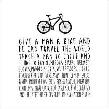 'Give A Man/Woman A Bike' Enamel Mug, 5 of 10