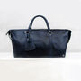 Personalised Leather Armada Duffle Holdall In Navy, thumbnail 1 of 9
