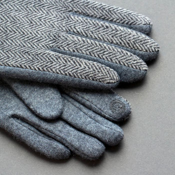 Personalised Men's Merino Wool Gloves With Strap Detail, 8 of 11
