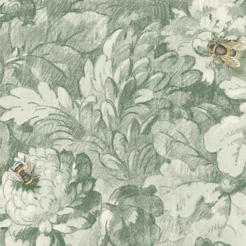 Busy Bee Moss Green Wallpaper, 2 of 4