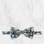 Wedding 100% Cotton Floral Print Tie In Blue And Yellow, thumbnail 9 of 9