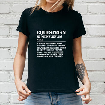 Equestrian Funny Dictionary Meaning Definition Unisex T Shirt, 3 of 3