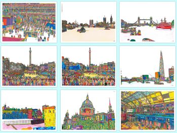 Sets Of Artistic City Postcards, 5 of 12