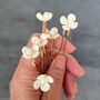 Set Of Six Pearl Flower Hair Pins, thumbnail 1 of 13
